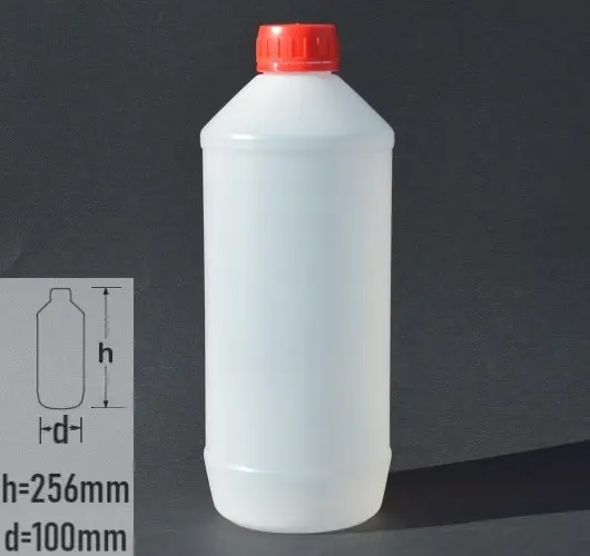 Sticla plastic 1500ml (1.5 litri) culoare semitransparent cu capac cu autosigilare rosu